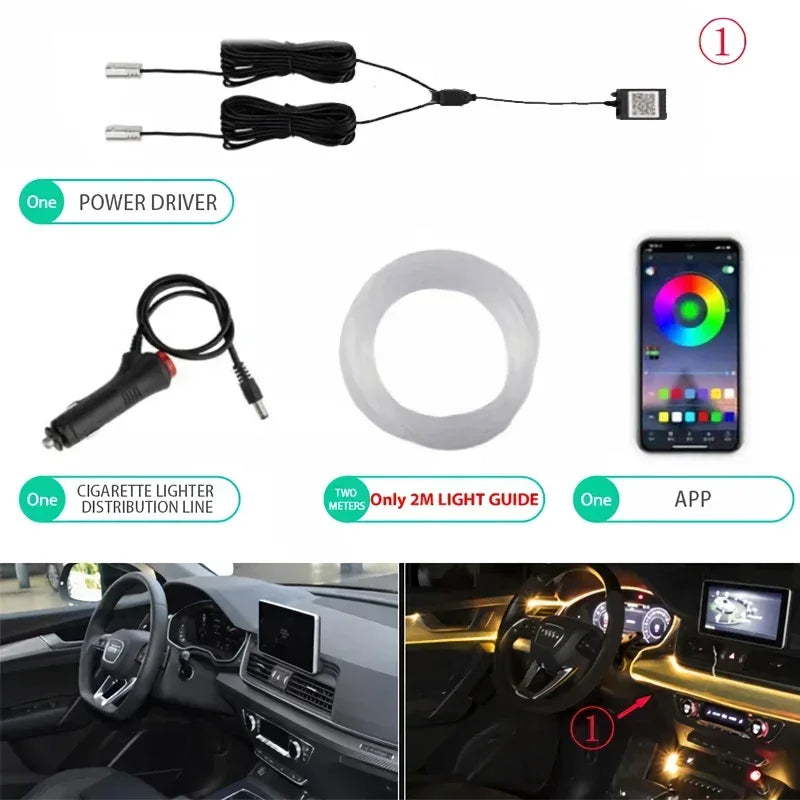 RGB EL Interior Car Ambient Neon Light Strip - SteadyBuy