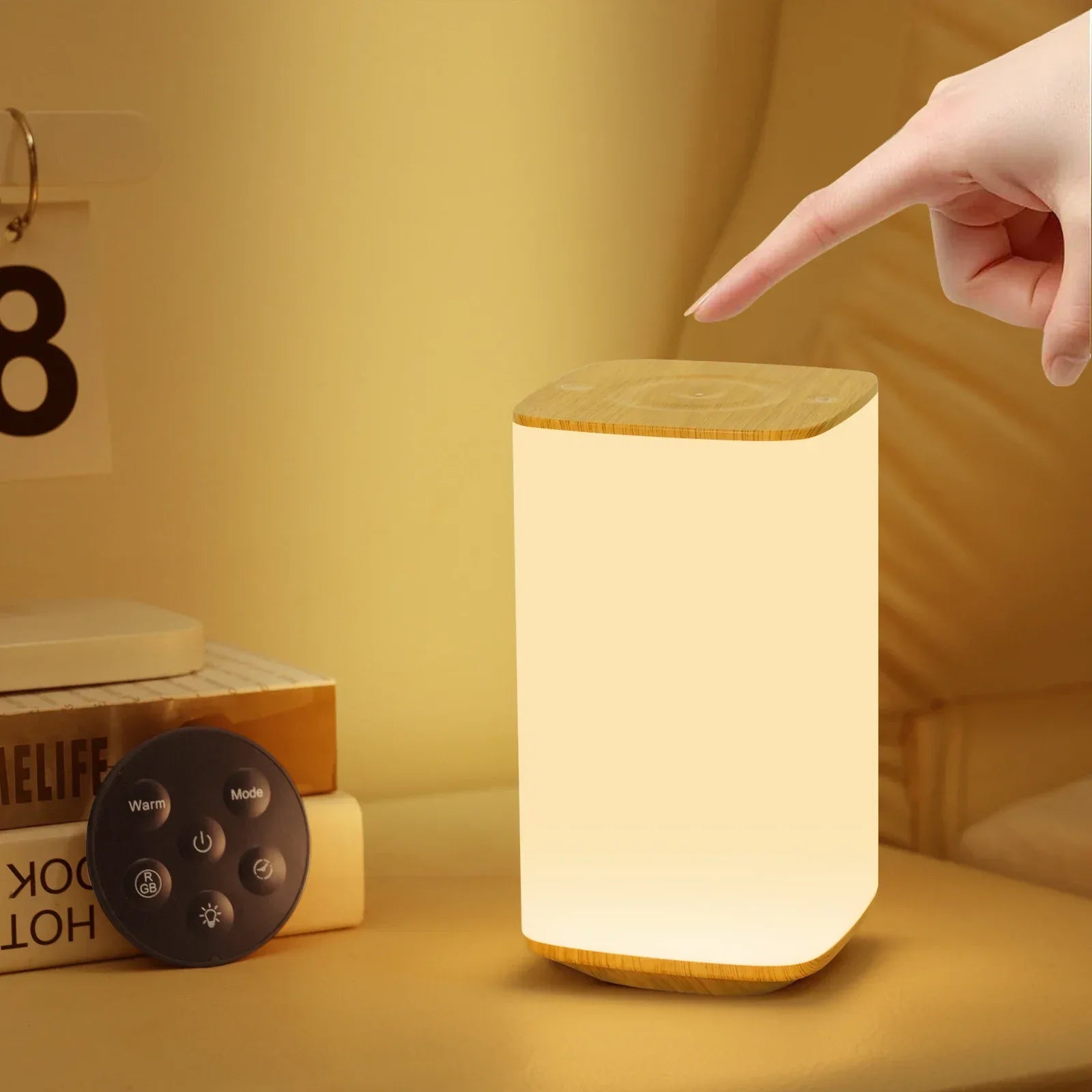 Rechargeable RGB Touch Bedside Lamp with Timer - SteadyBuy