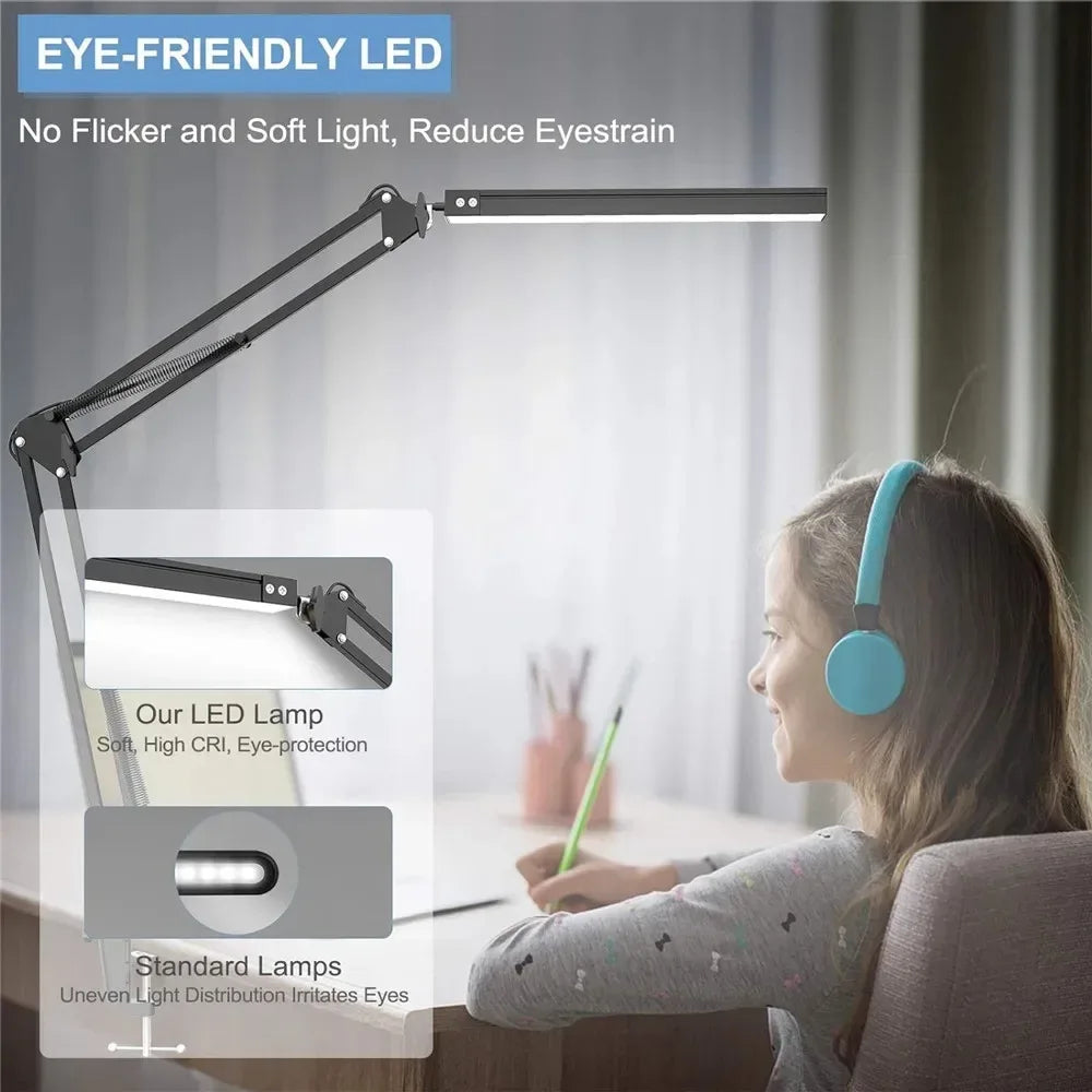 Clamp-On LED Desk Lamp with Adjustable Arm - SteadyBuy