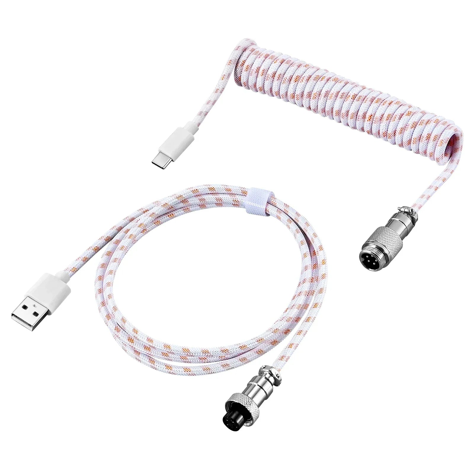 Coiled USB-C Keyboard Cable with Detachable Aviator – Pink - SteadyBuy