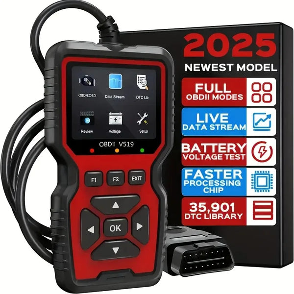 V519 OBD2 Scanner with Live Data & Battery Test