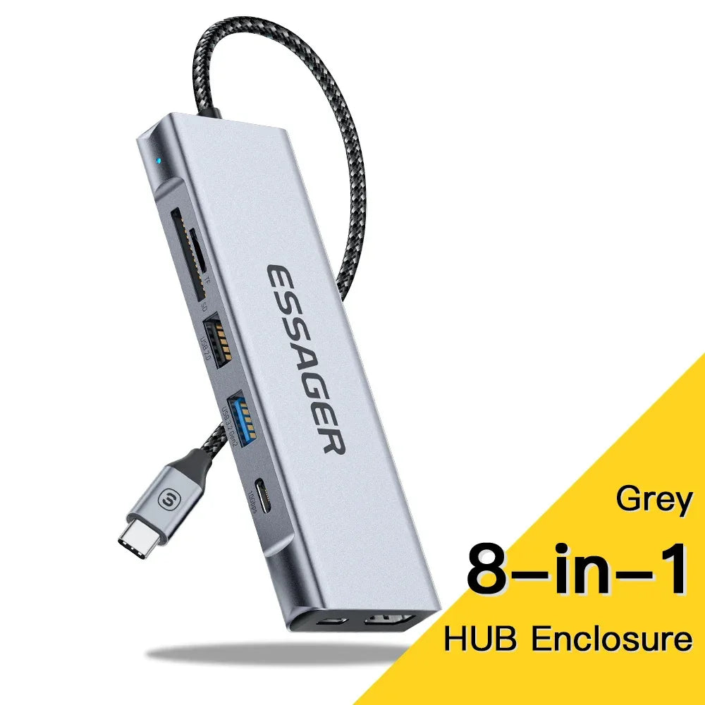Essager 8‑in‑1 USB‑C Hub with SSD Storage Dock - SteadyBuy
