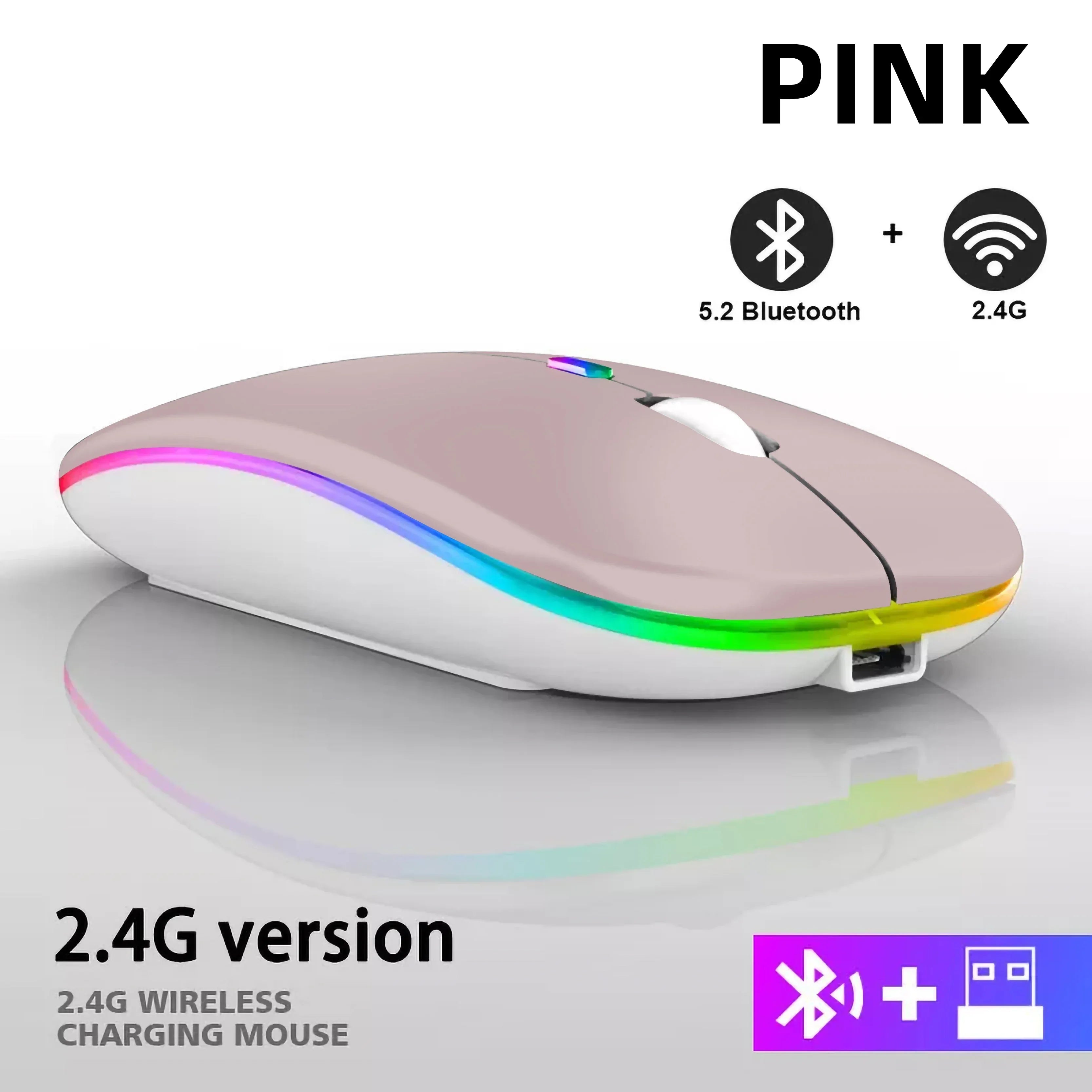 Rechargeable Bluetooth Wireless RGB Mouse 1600DPI - SteadyBuy
