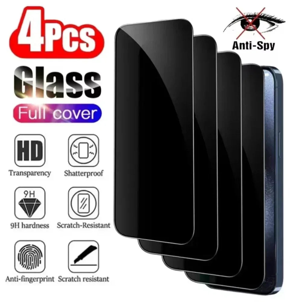 Privacy Tempered Glass for iPhone (4‑Pack) - SteadyBuy