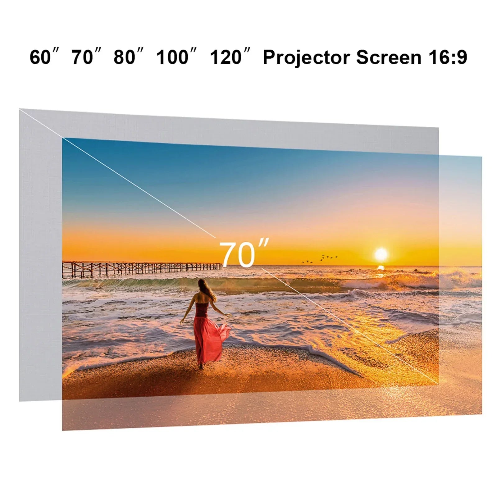 Portable Projector Screen Curtain – 70" Anti-Light - SteadyBuy