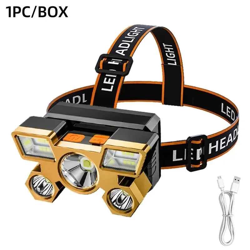 Rechargeable LED Headlamp for Camping & Night Fishing - SteadyBuy
