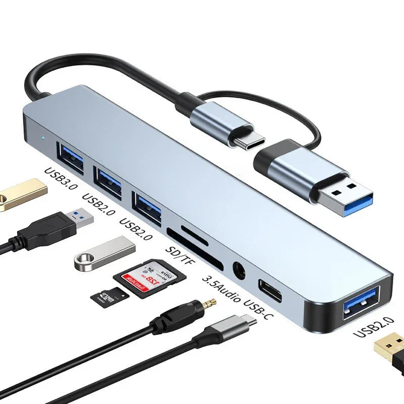8‑in‑2 USB‑C Hub Docking Station - SteadyBuy
