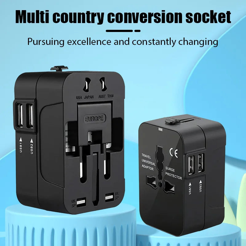Universal Travel Adapter with Dual USB Ports