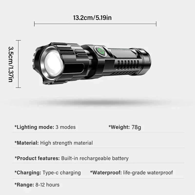 Car Emergency LED Torch - Rechargeable Flashlight for Your Vehicle