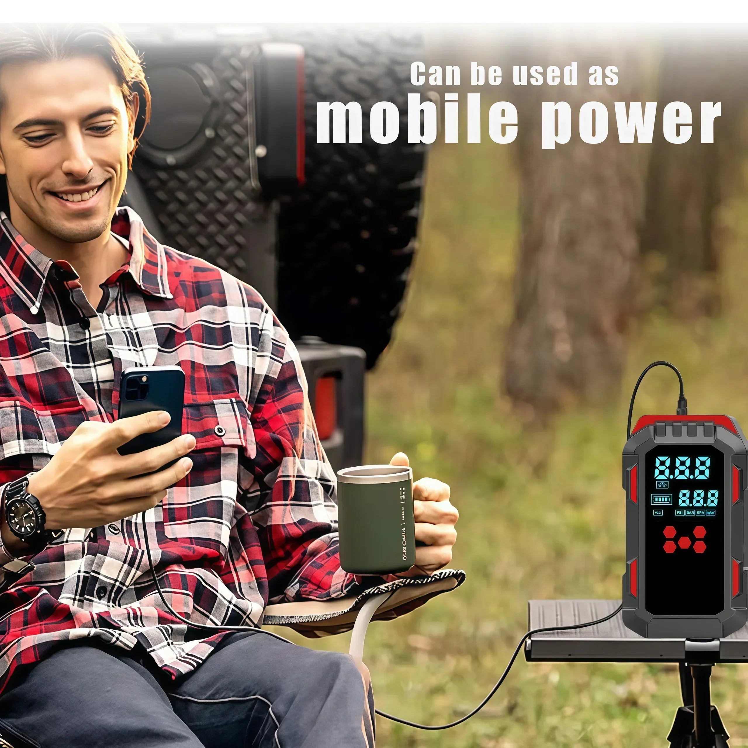 12V Car Jump Starter with 150PSI Tyre Inflator & USB Power Bank - SteadyBuy