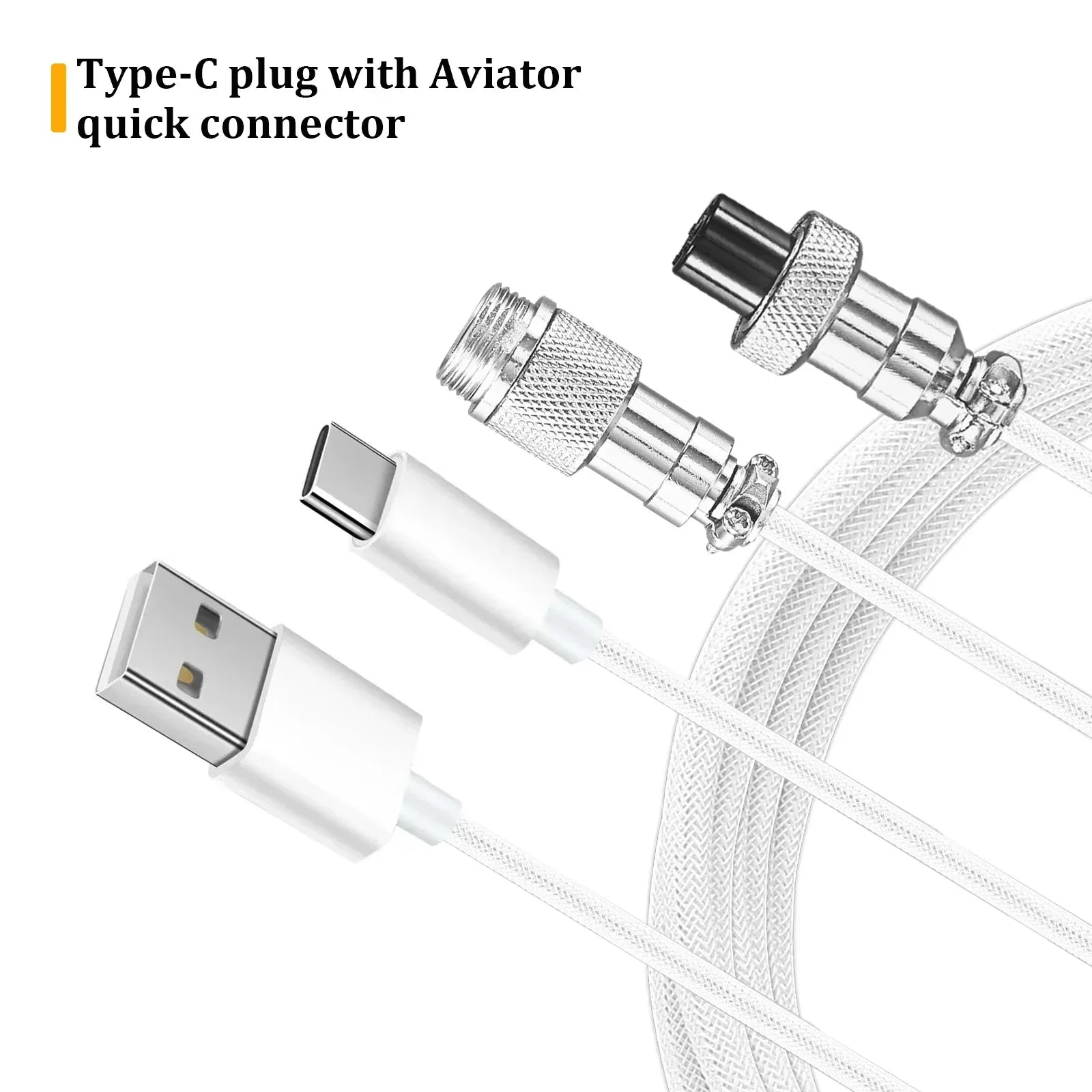Coiled USB-C Keyboard Cable with Detachable Aviator – Pink - SteadyBuy