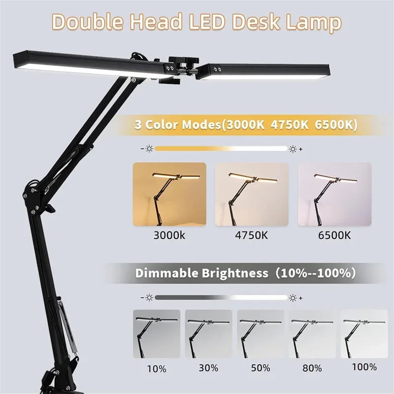 Clamp-On LED Desk Lamp with Adjustable Arm - SteadyBuy