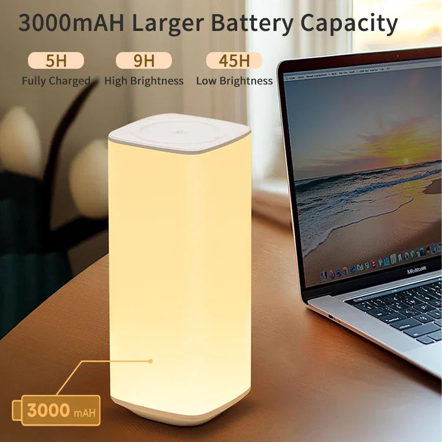 Rechargeable RGB Touch Bedside Lamp with Timer - SteadyBuy