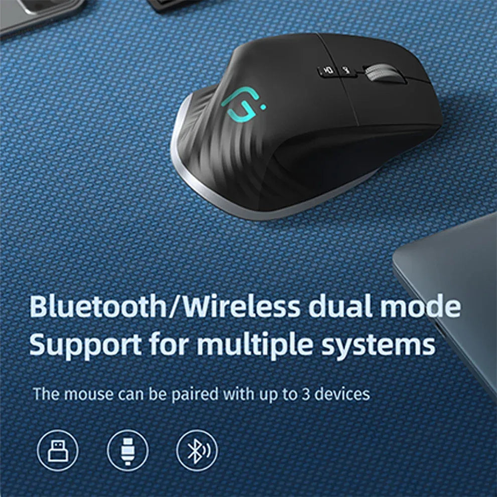 Multi‑Device Wireless Bluetooth Mouse 2.4G – Ergonomic Right‑Hand - SteadyBuy