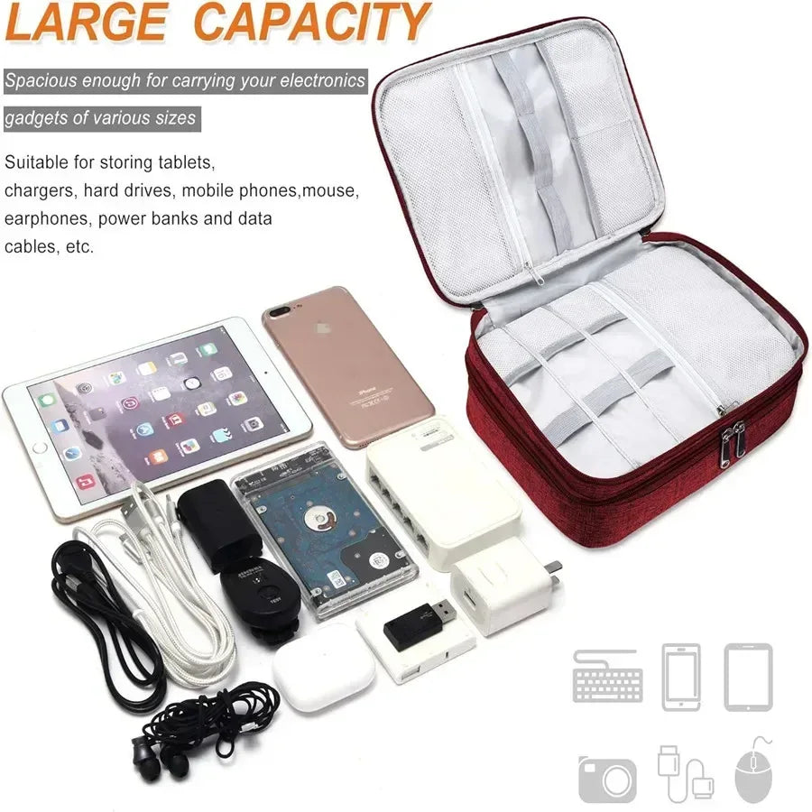 Travel Cable Winder & Tech Organiser Box - SteadyBuy