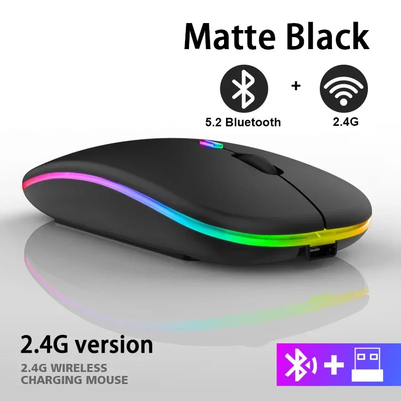 Rechargeable Bluetooth Wireless RGB Mouse 1600DPI - SteadyBuy