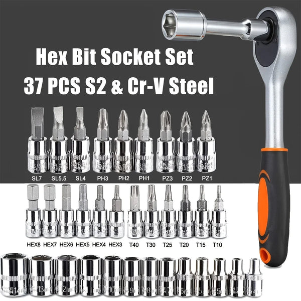 Car Emergency Tool Kit - 46-Piece Socket Set for Your Vehicle