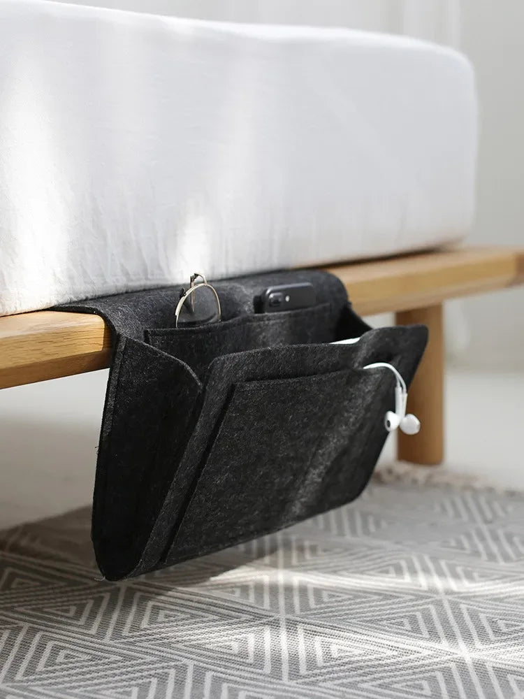 Felt Bedside Storage Caddy – Grey - SteadyBuy