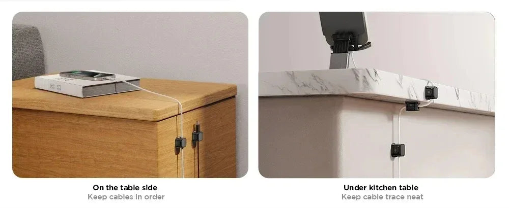 Magnetic Cable Clip Desk Cable Organiser – Black - SteadyBuy