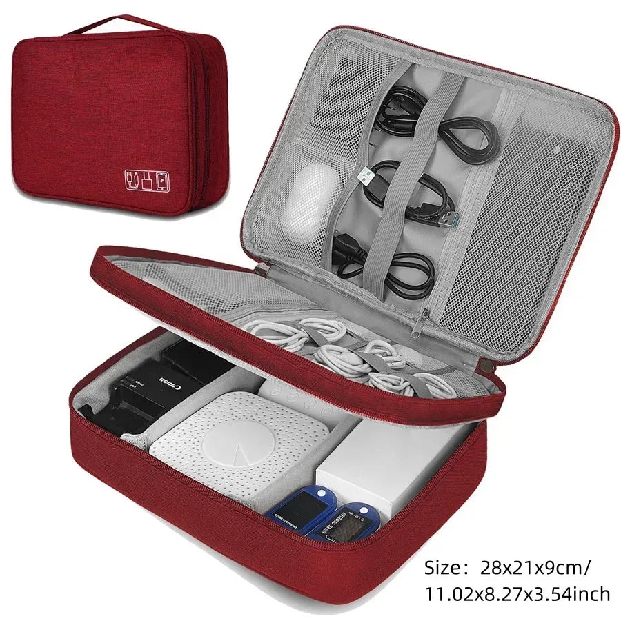 Travel Cable Winder & Tech Organiser Box - SteadyBuy