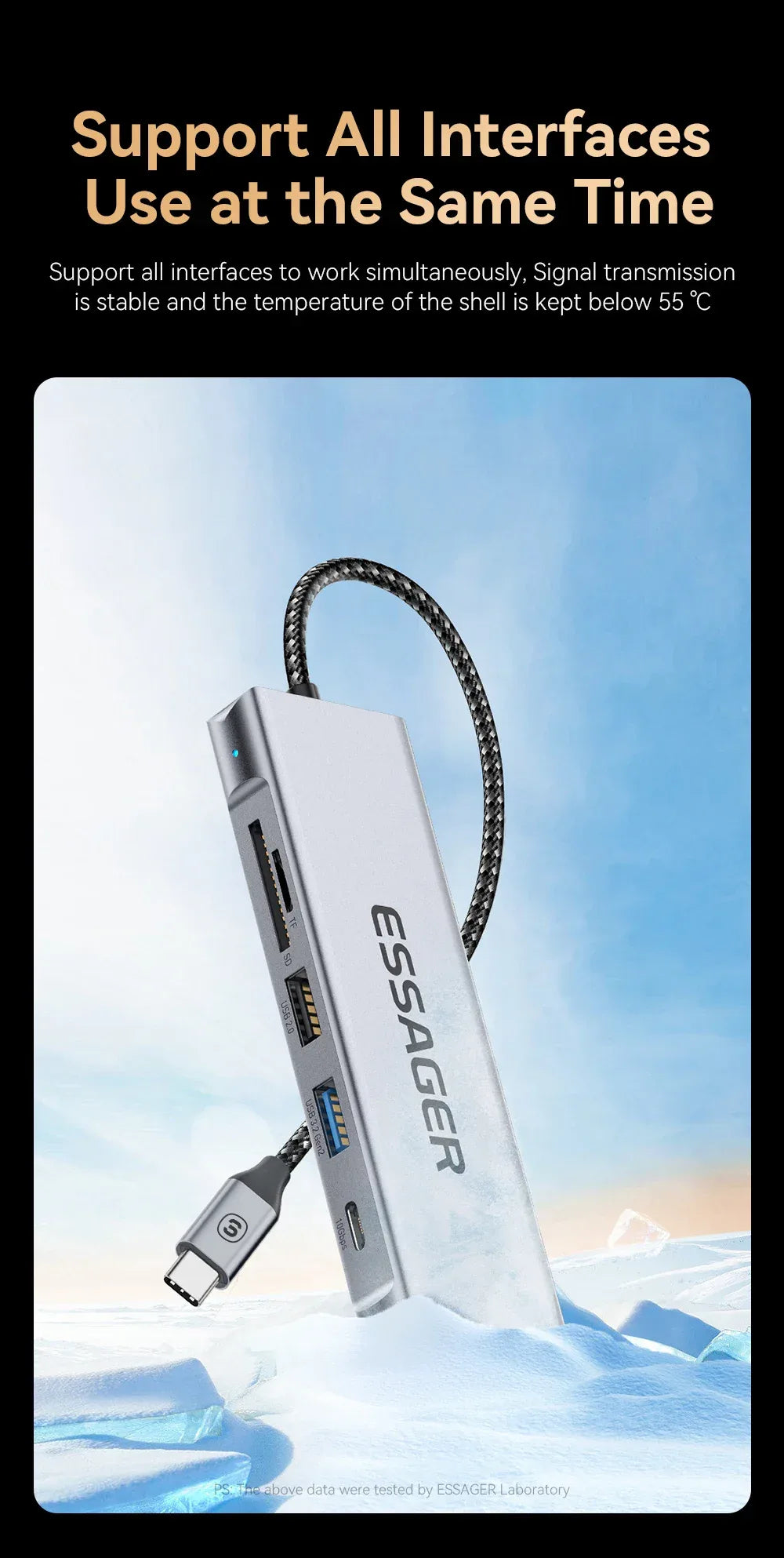 Essager 8‑in‑1 USB‑C Hub with SSD Storage Dock - SteadyBuy