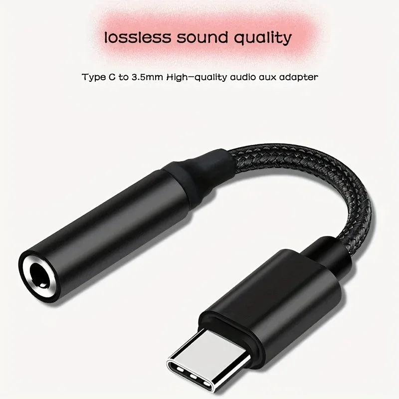 USB-C to 3.5mm Headphone Adapter – Audio Jack Cable - SteadyBuy