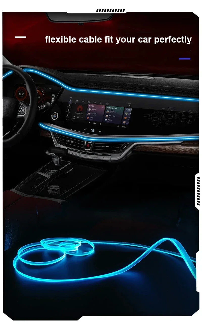 RGB Car Interior Ambient LED Light Strip (USB, App Control) - SteadyBuy