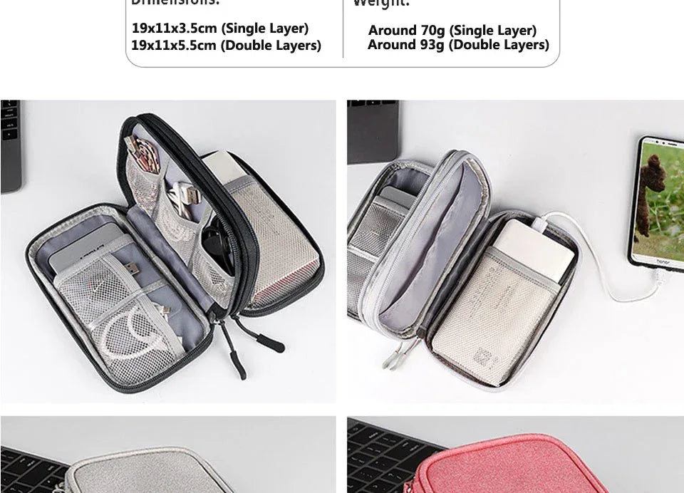 Waterproof Tech Cable Travel Organiser Case - SteadyBuy