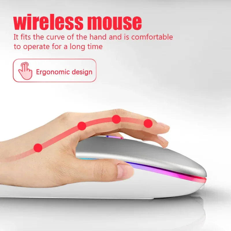 Rechargeable Bluetooth Wireless RGB Mouse 1600DPI - SteadyBuy
