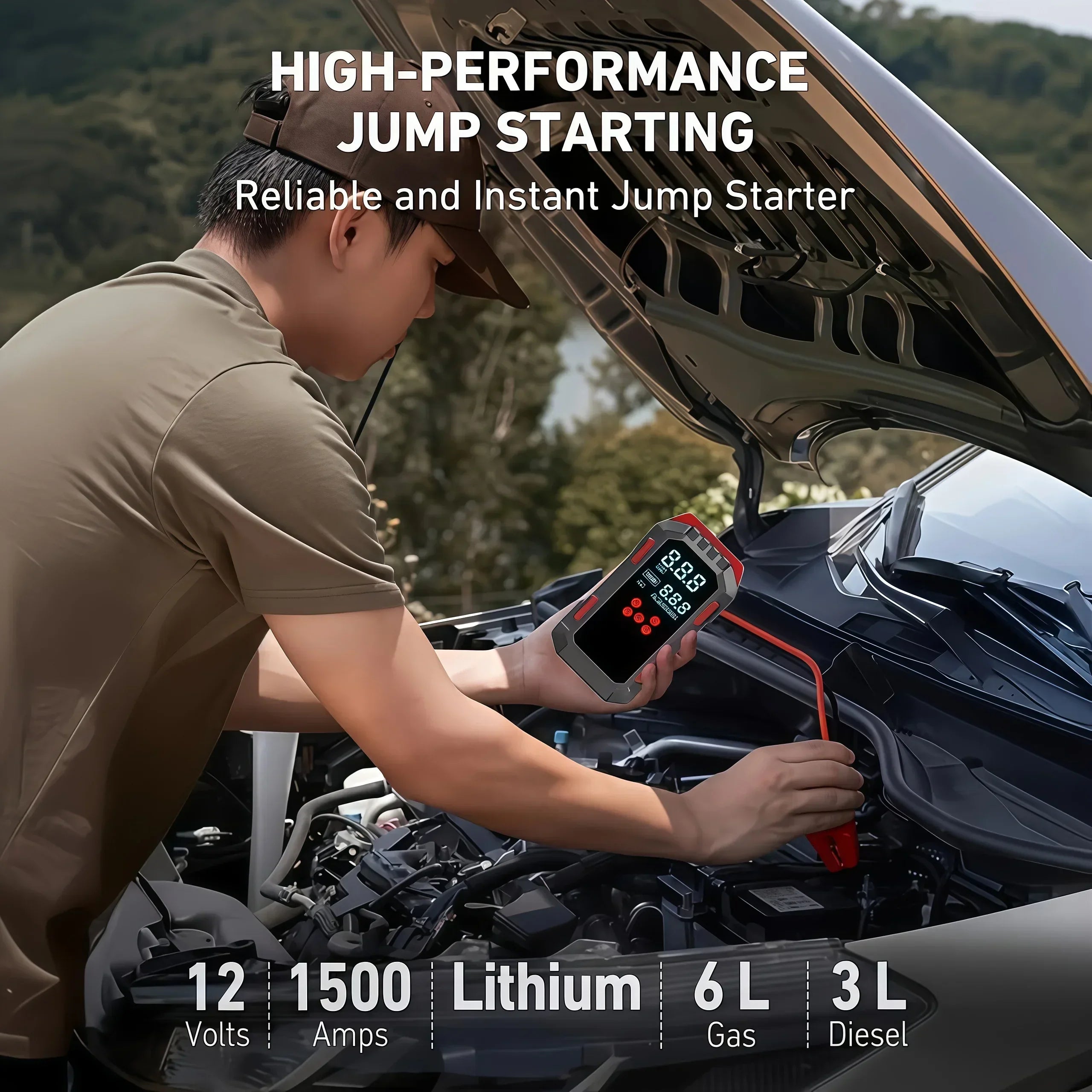 12V Car Jump Starter with 150PSI Tyre Inflator & USB Power Bank - SteadyBuy