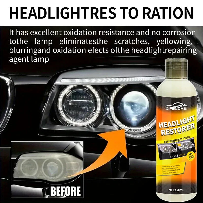 Car Headlight Restoration Cream 150ml Kit - SteadyBuy