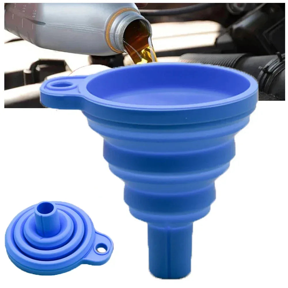 Foldable Silicone Engine Oil & Fluid Funnel - SteadyBuy