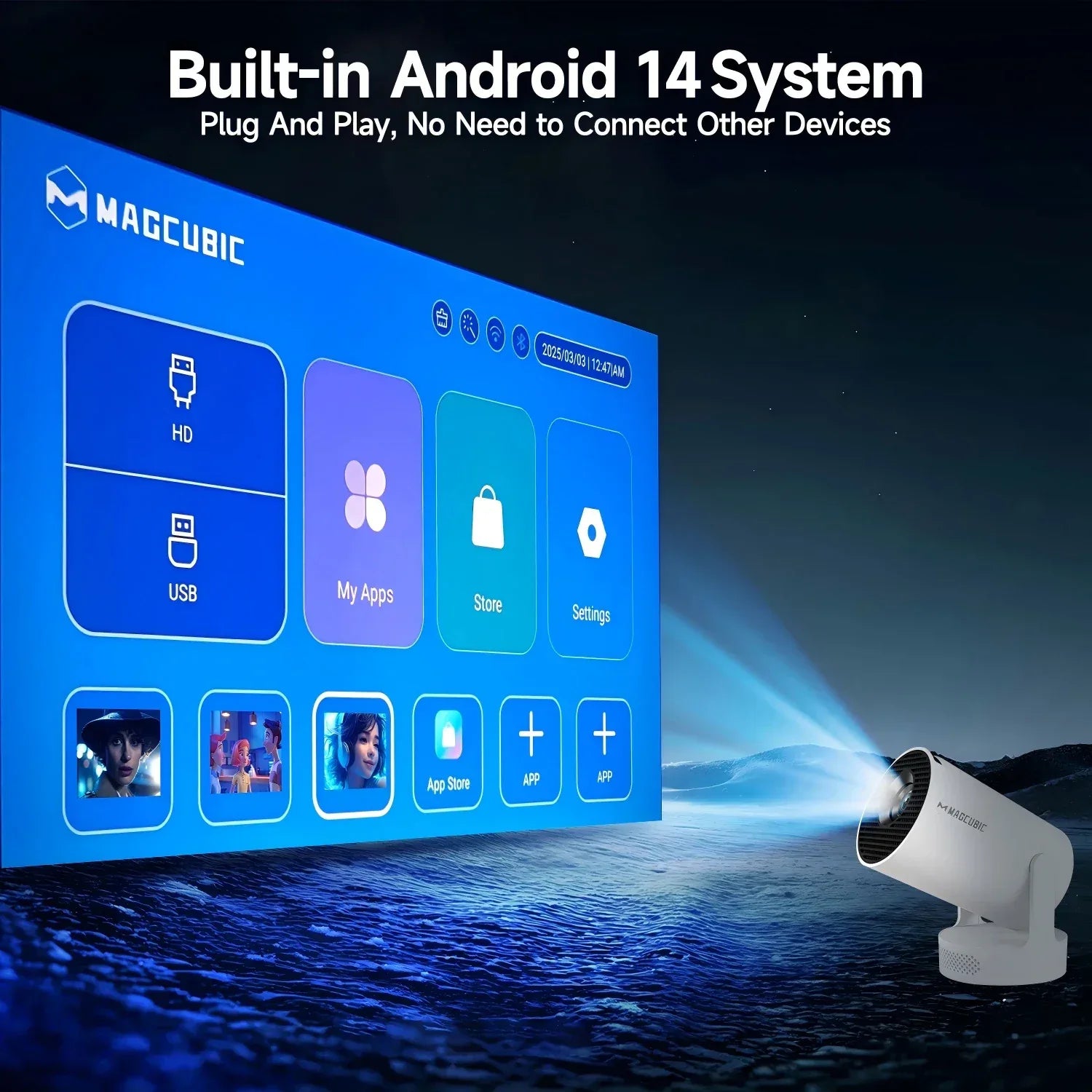 Magcubic HY300 Pro 8K Android Portable Projector - SteadyBuy