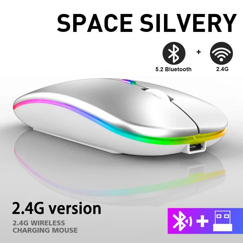 Rechargeable Bluetooth Wireless RGB Mouse 1600DPI - SteadyBuy