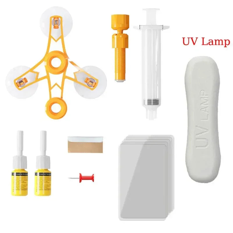 Windshield Glass Crack Repair Kit – No UV Needed - SteadyBuy