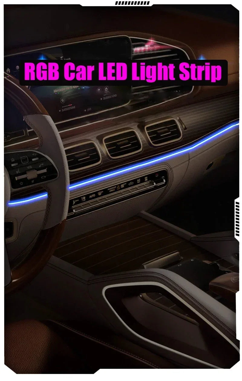 RGB Car Interior Ambient LED Light Strip (USB, App Control) - SteadyBuy