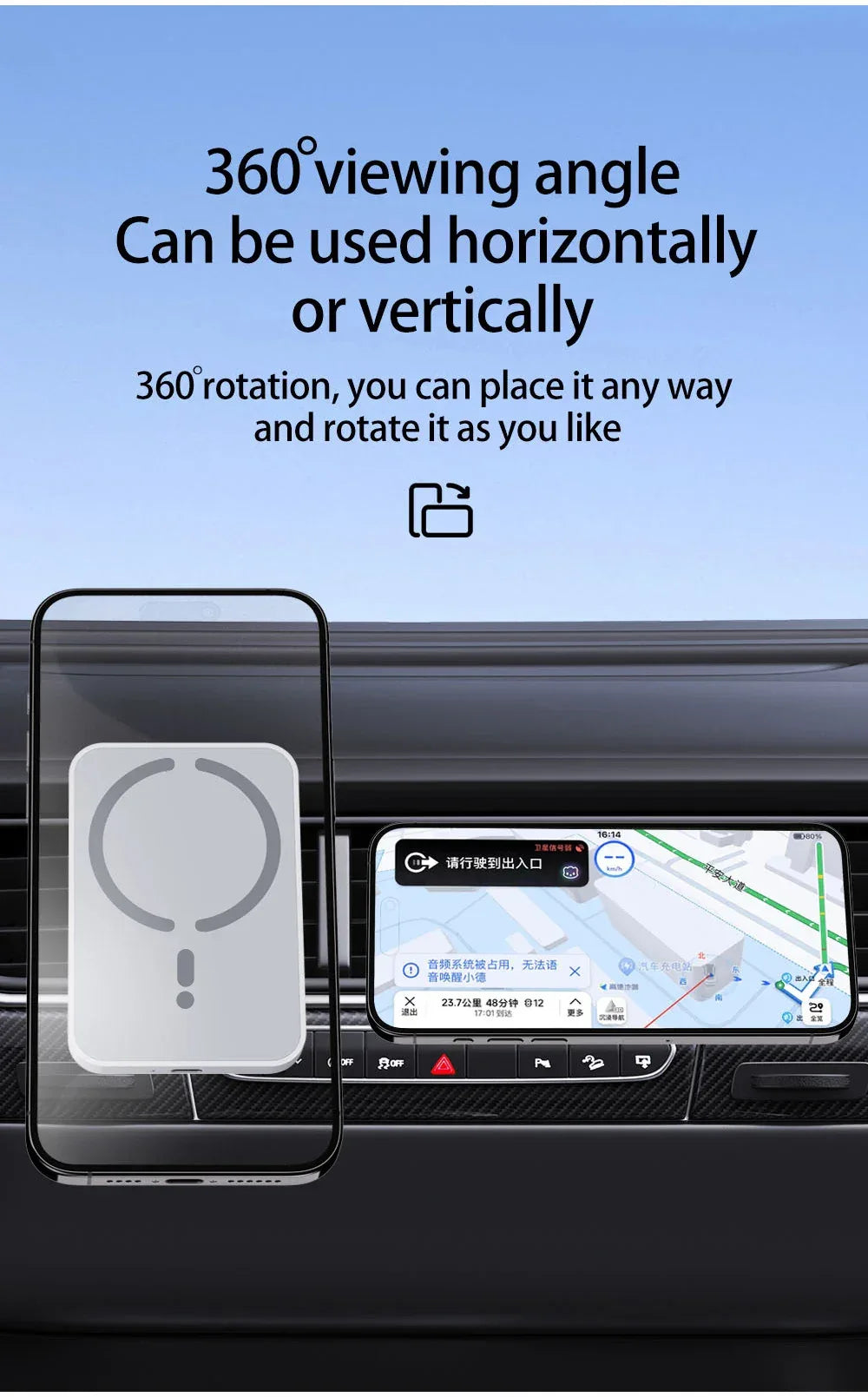 15W Magnetic MagSafe Car Wireless Charger Mount - SteadyBuy