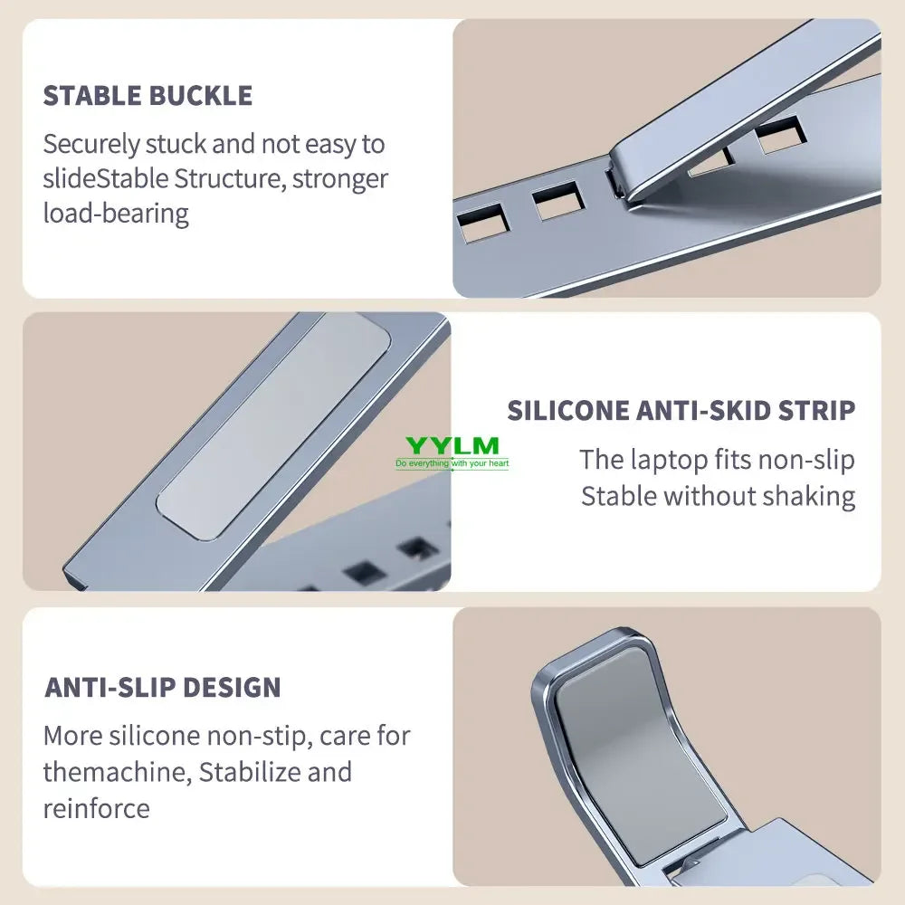 Aluminium Adjustable Laptop Stand for MacBook & Notebooks - SteadyBuy
