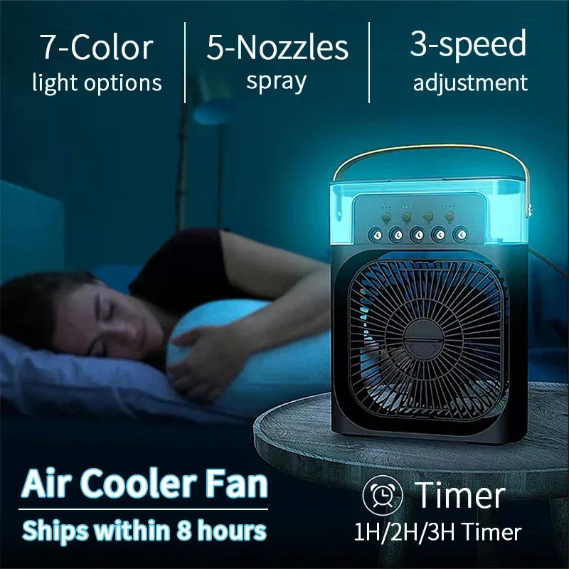 3‑in‑1 Portable Air Cooler & LED Night Light - SteadyBuy