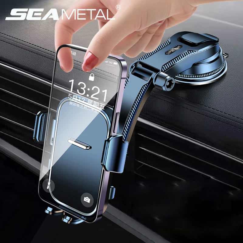 Car Dashboard Phone Mount with Rearview Mirror View