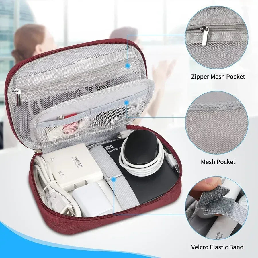 Travel Cable Winder & Tech Organiser Box - SteadyBuy