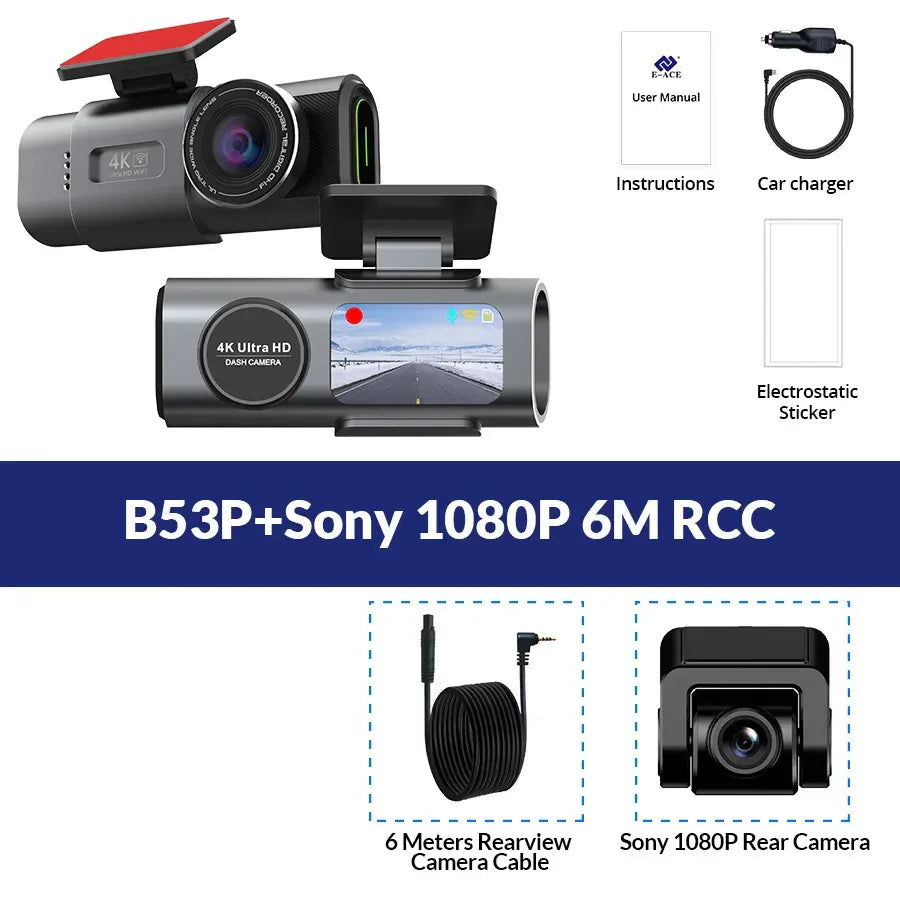4K Dash Cam with Wi‑Fi, GPS & 24/7 Parking Mode - SteadyBuy