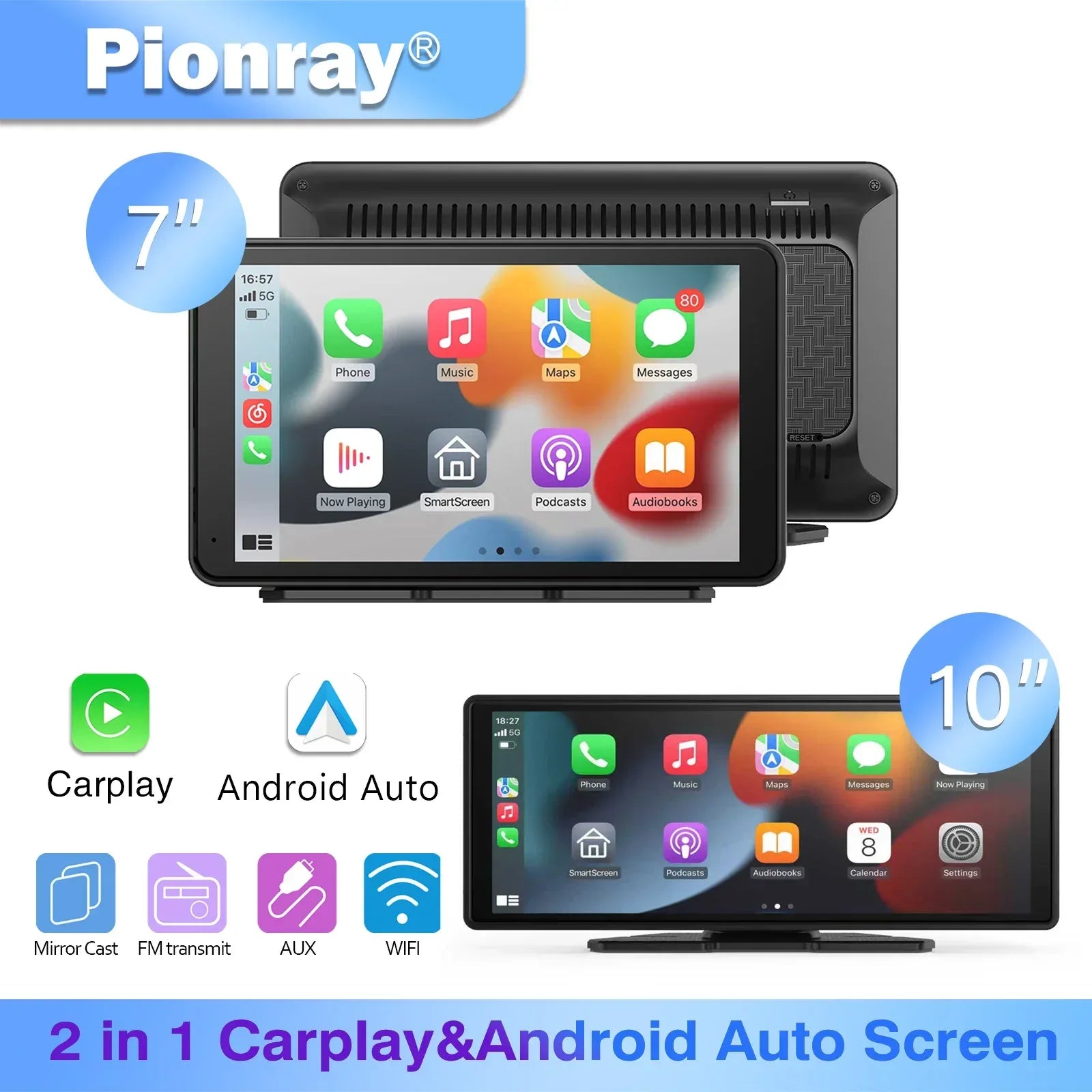 Pionray Portable Wireless CarPlay & Android Auto Display - SteadyBuy