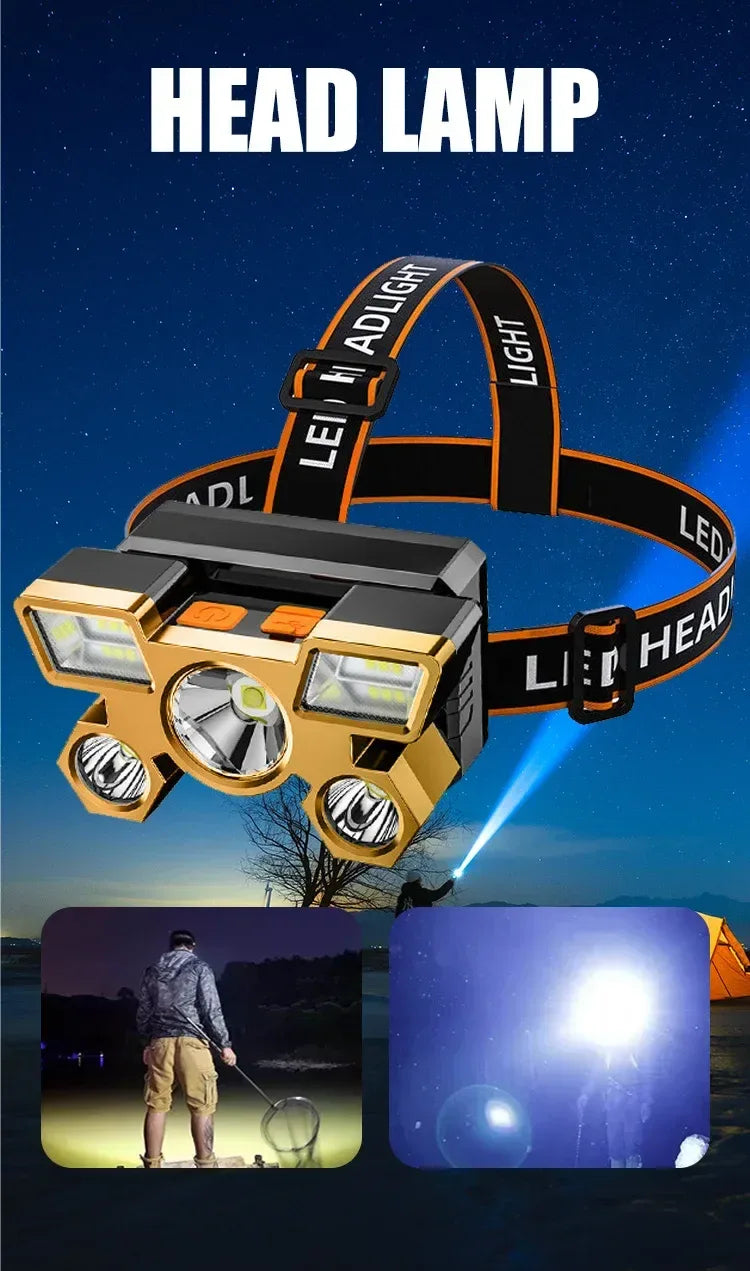 Rechargeable LED Headlamp for Camping & Night Fishing - SteadyBuy