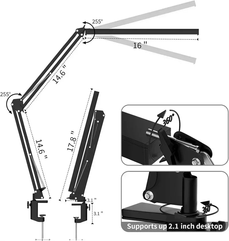 Clamp-On LED Desk Lamp with Adjustable Arm - SteadyBuy