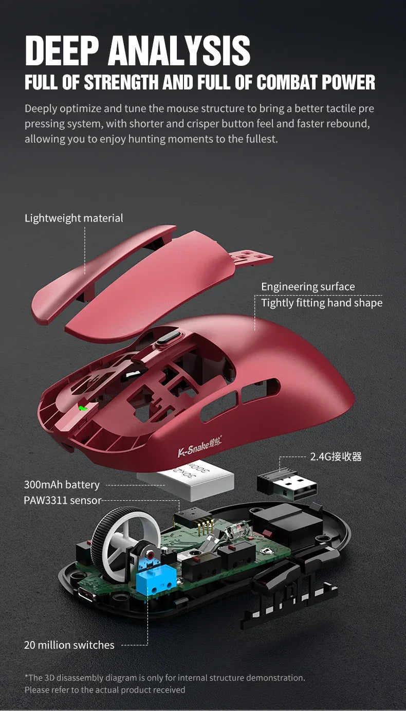 K-Sanke X11 Wireless Gaming Mouse with Magnetic Charging - SteadyBuy