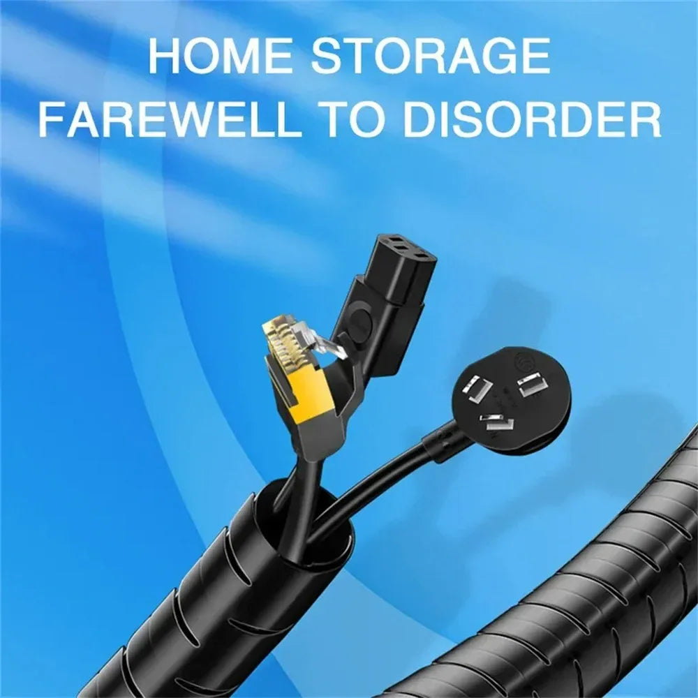 16mm Spiral Cable Sleeve – 2m Wire Management Wrap - SteadyBuy