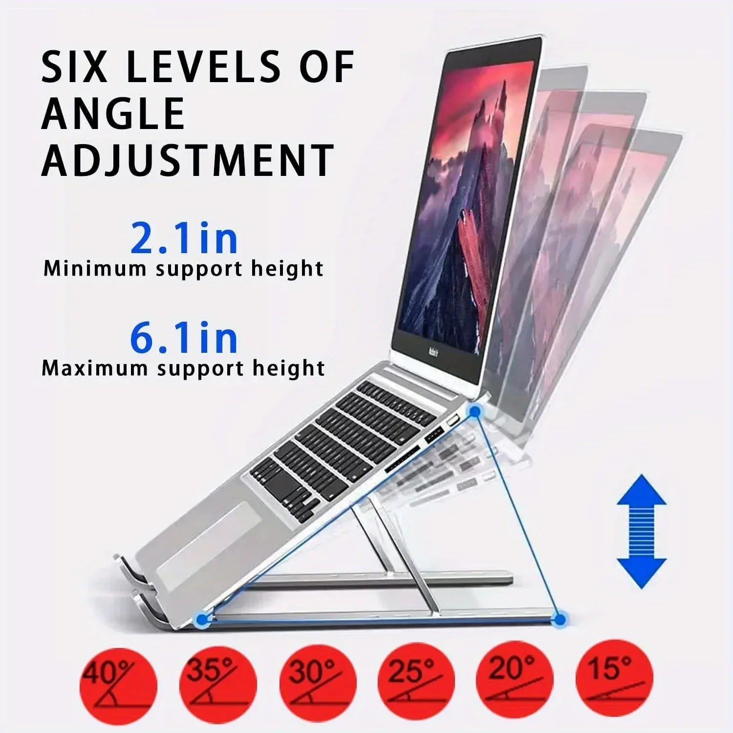 Adjustable Aluminium Laptop Stand (8–16" Foldable) - SteadyBuy