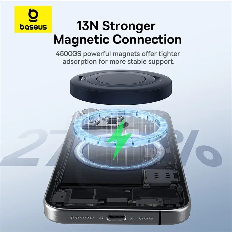 Baseus 15W Qi2 Magnetic Wireless Charger with Stand - SteadyBuy
