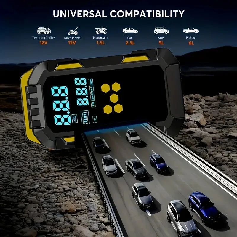 12V Car Jump Starter with 150PSI Tyre Inflator & USB Power Bank - SteadyBuy